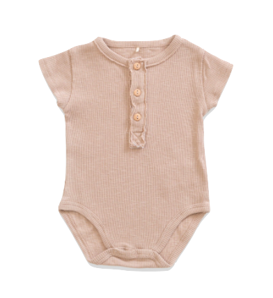 Play Up oatmeal henley onesie