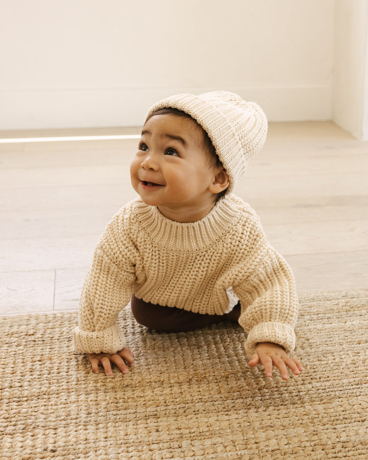 Quincy Mae - Chunky Knit Sweater in Natural