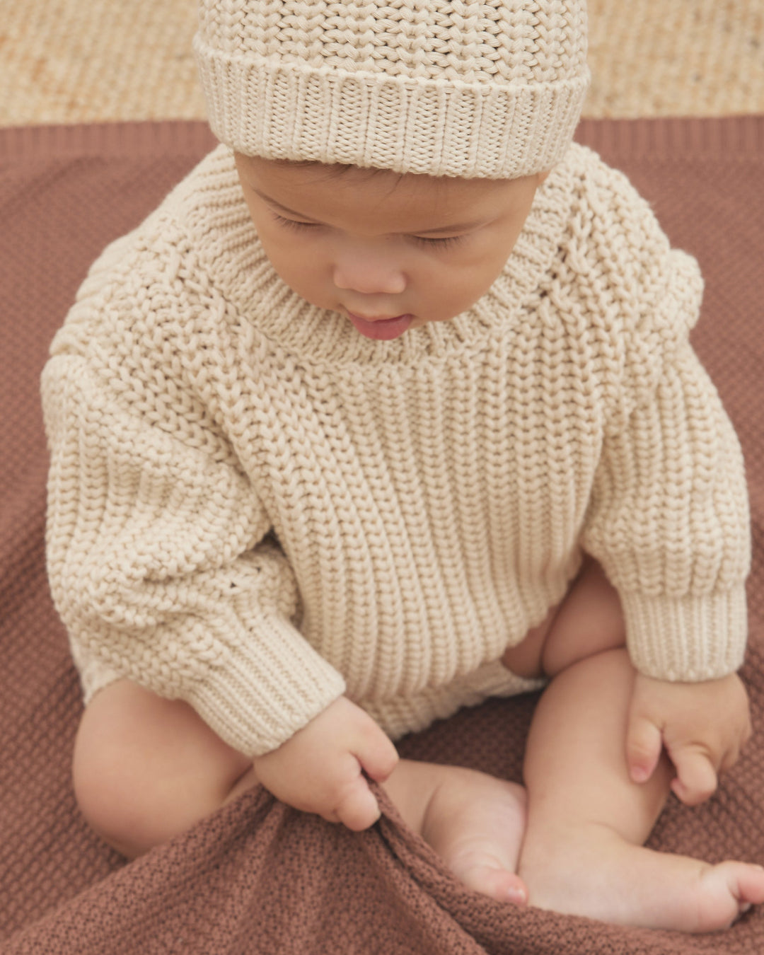 Quincy Mae Chunky Knit Sweater - Shell Quincy Mae Chunky Knit Sweater - Shell