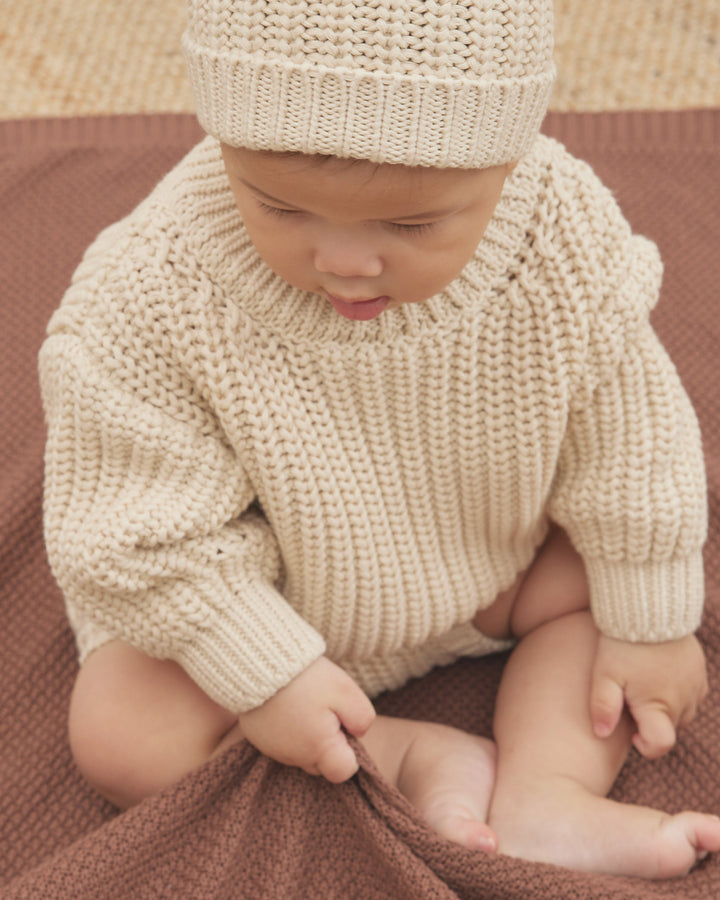 Quincy Mae - Chunky Knit Sweater in Natural