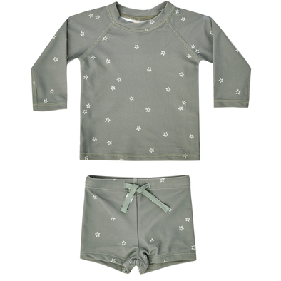 Quincy Mae - Rashguard + Short Set in Sea Green
