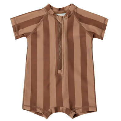 Quincy Mae - Zip Rashguard in Retro Stripe (0-3mo and 6-12mo)