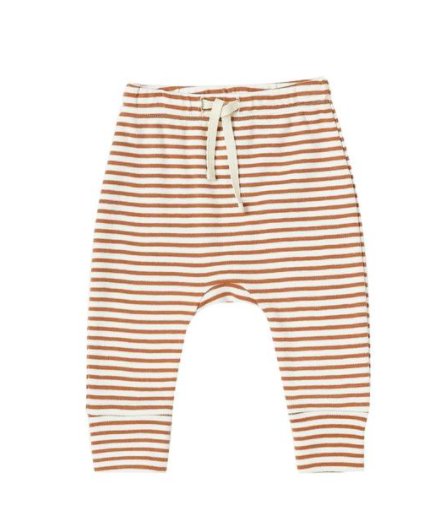 Quincy Mae rust stripe drawstring pants