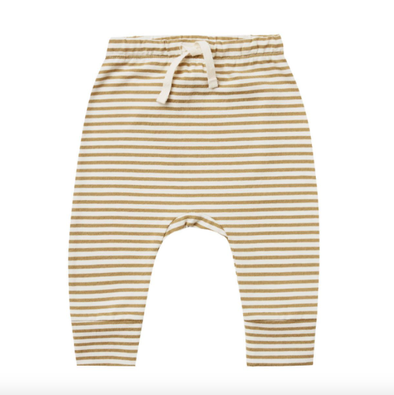 Quincy Mae baby drawstring pants in gold stripe
