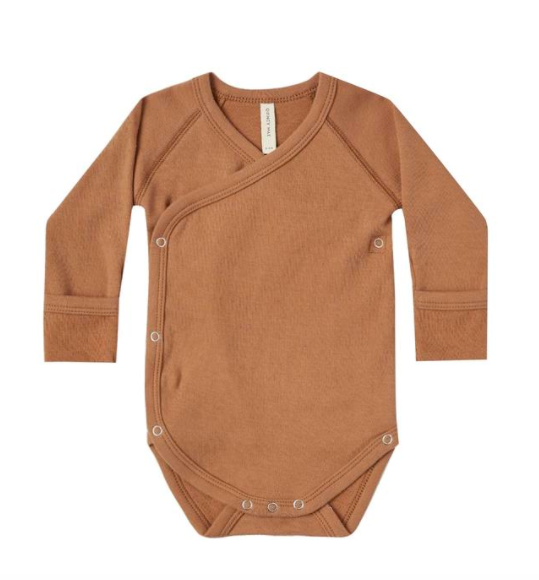 Quincy Mae kimono onesie in rust