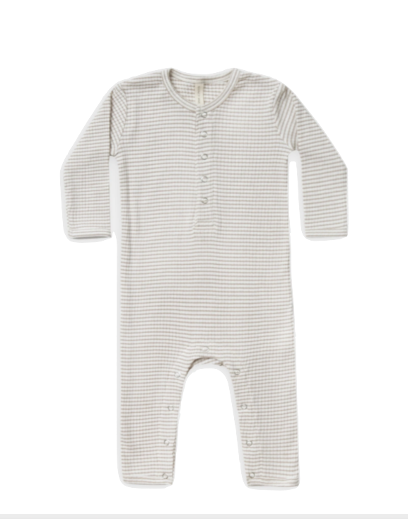 Quincy Mae ribbed baby jumpsuit fog stripe
