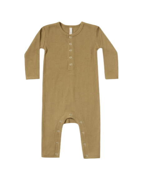 Quincy Mae ribbed jumpsuit in ocre