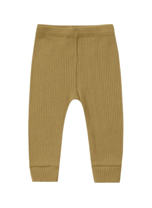 Quincy Mae ribbed legging in ocre