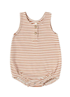 Quincy Mae sleeveless bubble onesie in rust stripes