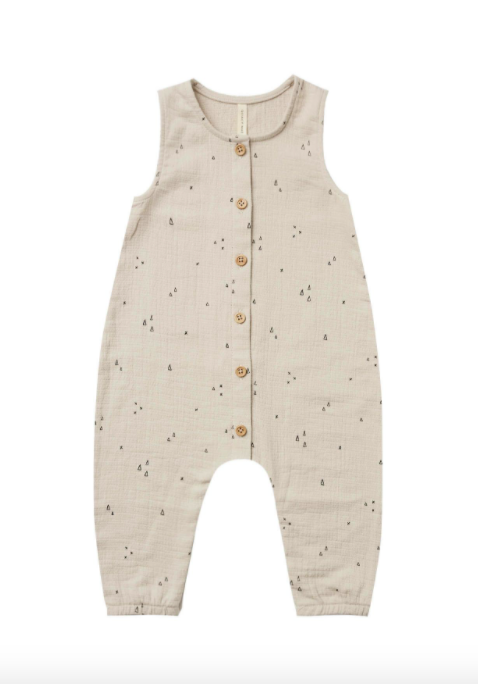 Quincy Mae woven jumpsuit in Ash