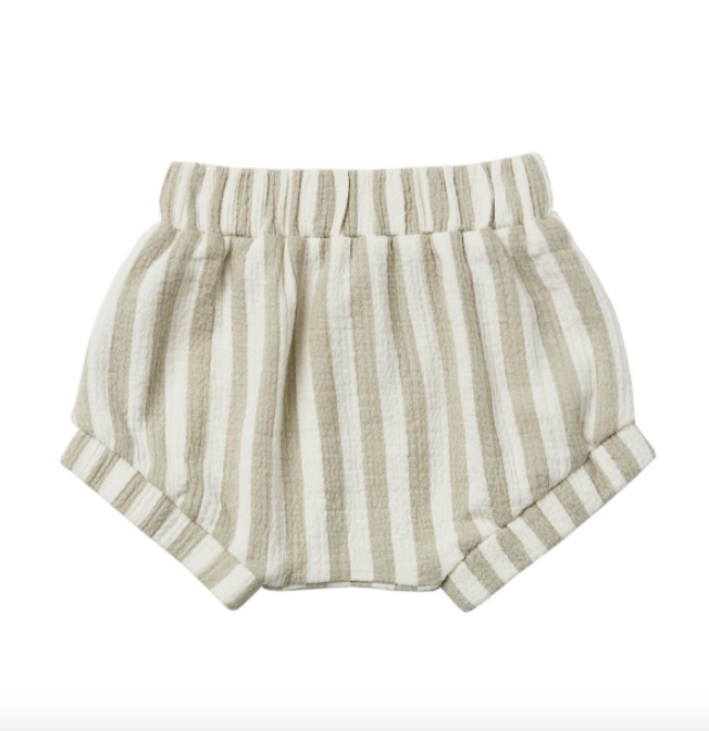 Quincy Mae - Baby Woven Shorts in Sage Stripe
