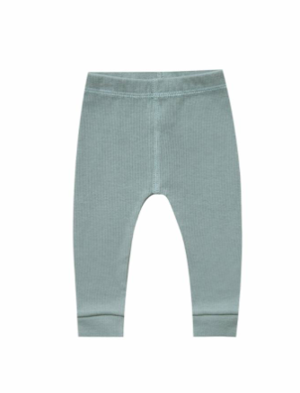 Quincy Mae baby ribbed leggings in Sea