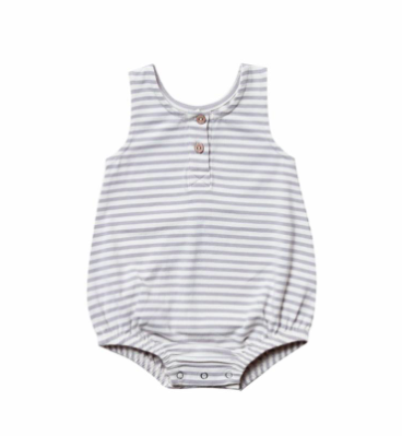 Quincy Mae sleeveless bubble in grey stripes