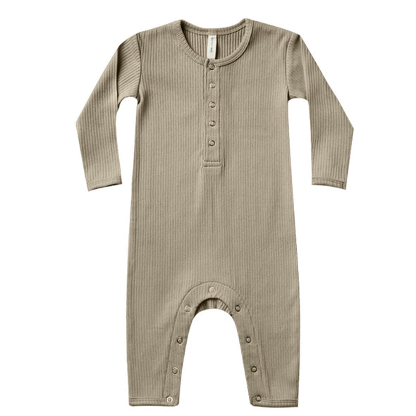 Quincy Mae - Organic Baby Ribbed Jumpsuit in Olive