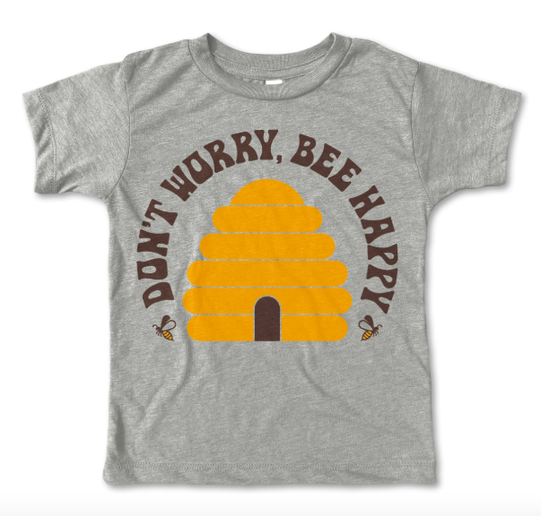 Rivet Kids - Don't Worry Bee Happy Tee in Stone
