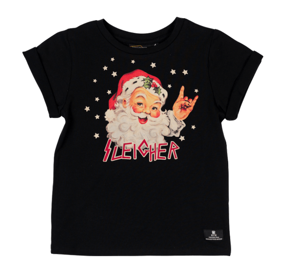Rock Your Kid - Santa Sleigher Tee in Black
