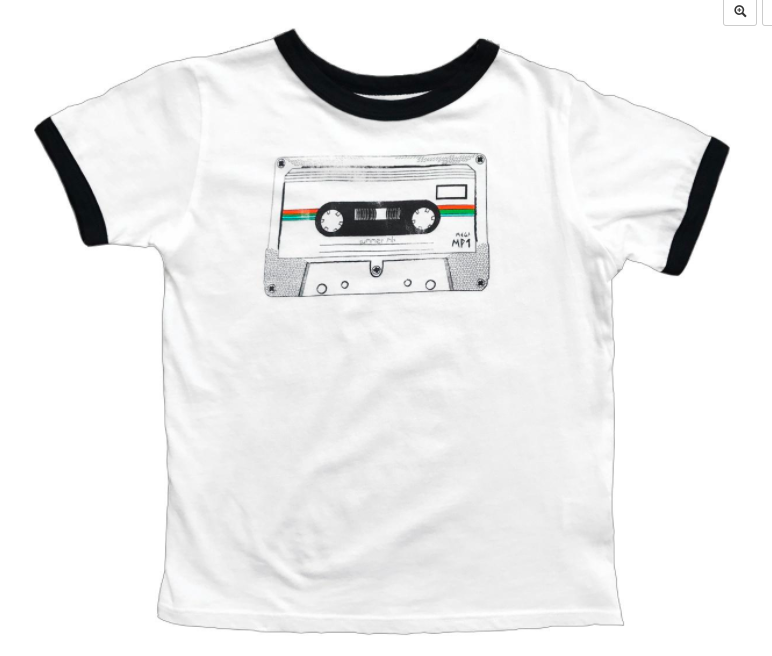 Rowdy Sprout Kids cassette tape  tee white