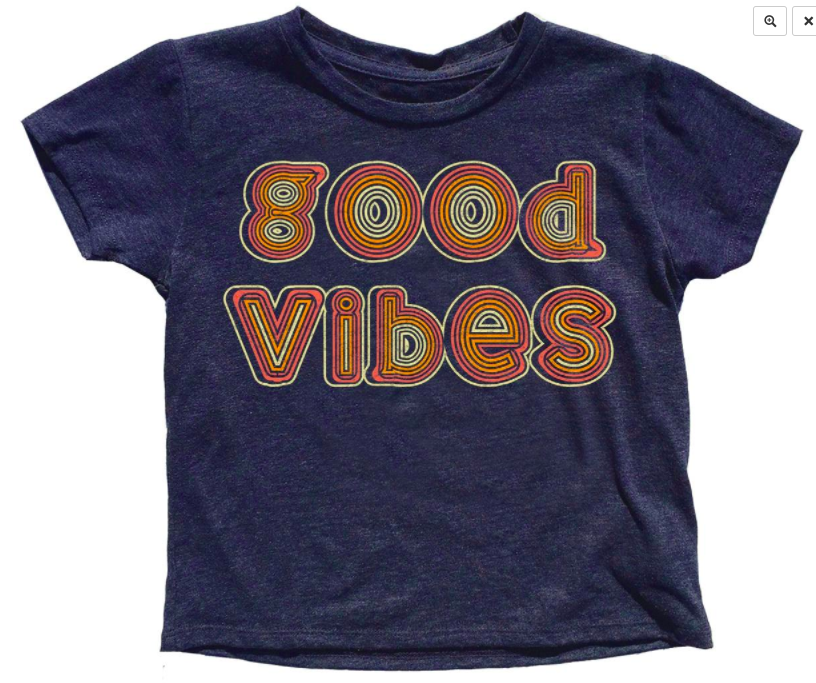 Rowdy Sprout Kids Good Vibes tee in navy