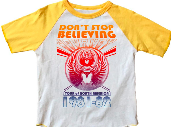 Rowdy Sprout - Journey Don't Stop Believin' Tee in Cream and Marigold