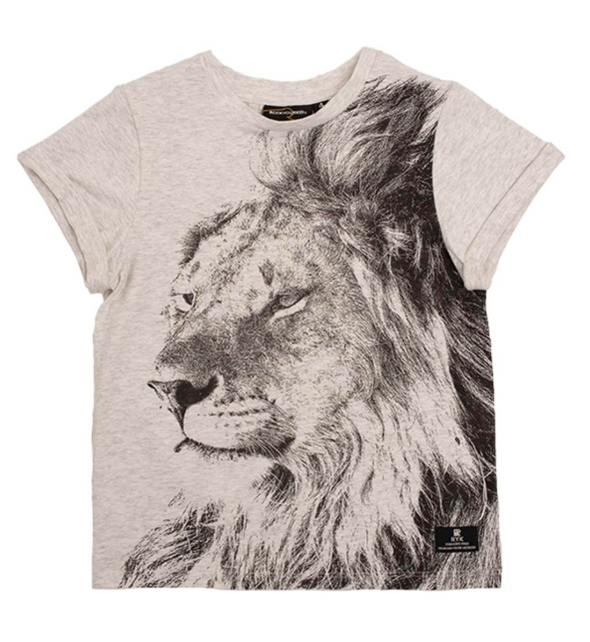 Rock Your Kid Lion Heart Tee Heather Grey