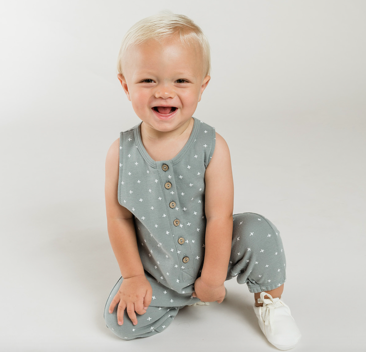 Quincy Mae ocean jumpsuit with pluses