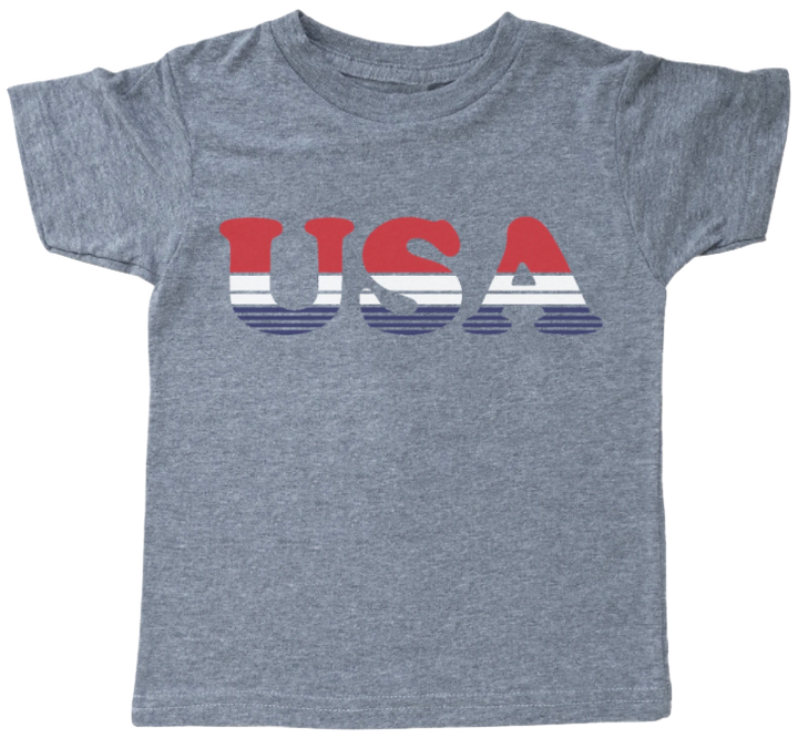 Tiny Whales - USA Tee in Tri-Grey