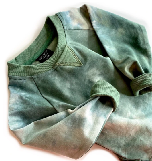 Little Bipsy - Tie Dye Pullover Sweatshirt in Sage