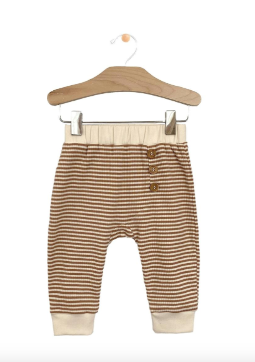 City Mouse - Baby Rib Stripe Pants in Hazelnut