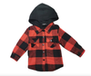 Little Bipsy - Hooded Flannel in Red and Black Plaid
