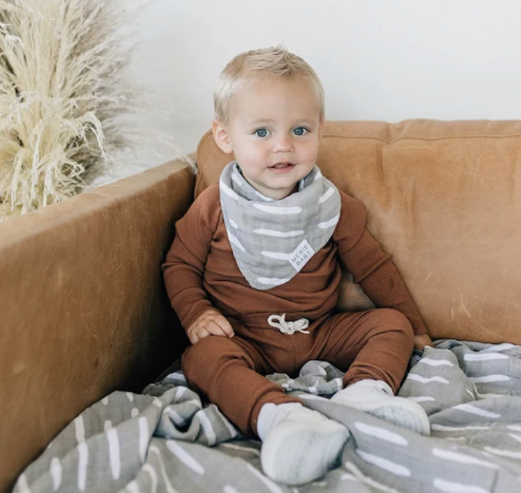 Mebie Baby - Organic Cotton Ribbed Two-piece Set in Rust