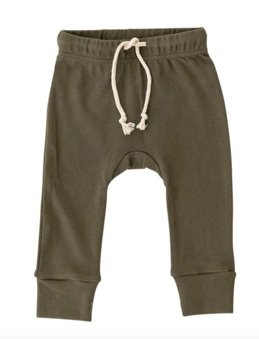 Mebie Baby cotton joggers in olive