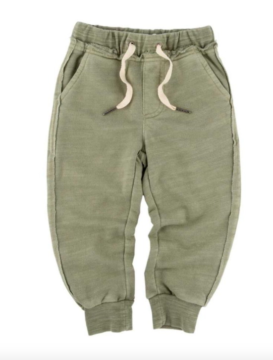 Boys soft joggers in military green