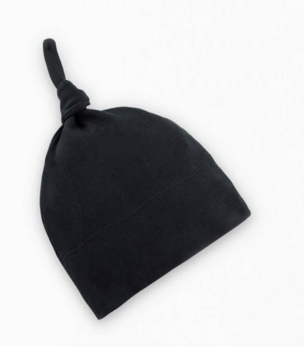 Black infant knot hat