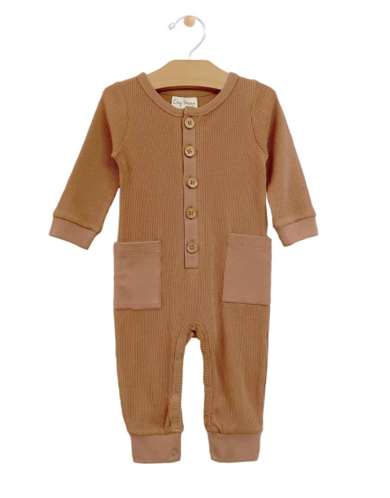 City Mouse - Baby Waffle Pocket Romper in Hazelnut – Roman & Leo | Cool ...