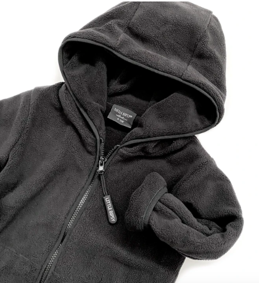 Little Bipsy - Hooded Fleece Jacket in Black