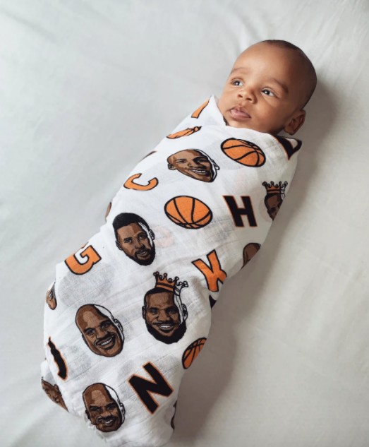 Little Homie basketball muslin blanket