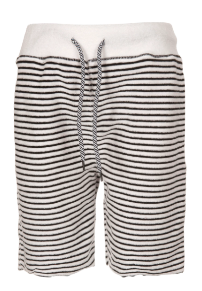 Appaman - Boys Terry Cloth Camp Shorts in White/Black Stripes