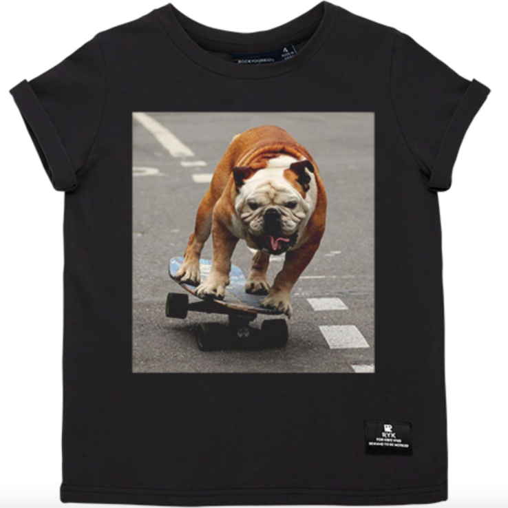 Skater Dog tshirt in black