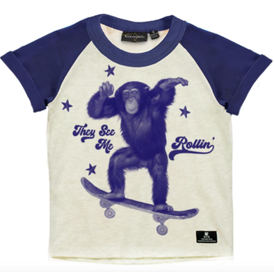 Rock Your Baby They See me Rollin Monkey tee