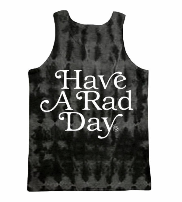 Tiny Whales - Have A Rad Day Tank in Black Tie Dye