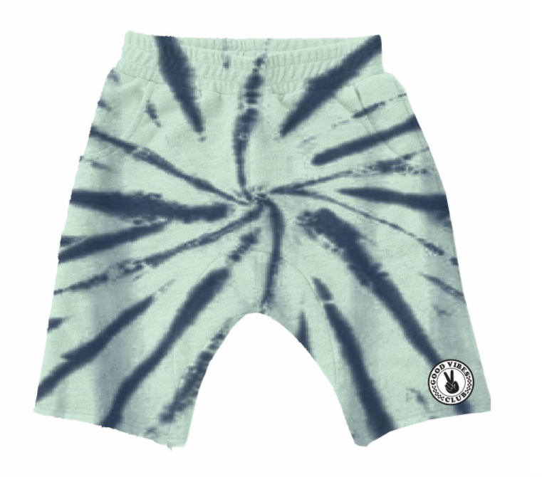 Tiny Whales - Low Tide Cozy Shorts in Seafoam Tie Dye