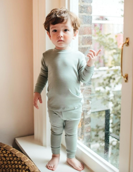 Basic Kids Modal Pajamas in Mint