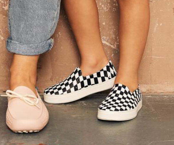 Shoes with shop checkers