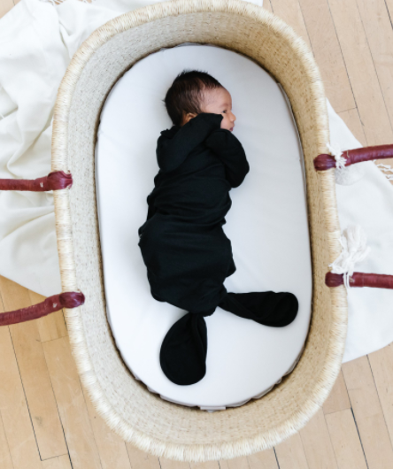 Newborn black knotted gown