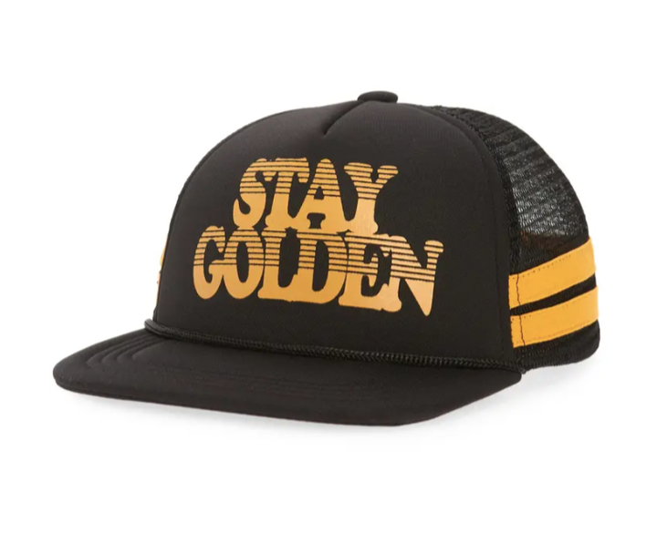 Tiny Whales - Stay Golden Trucker Hat in Black