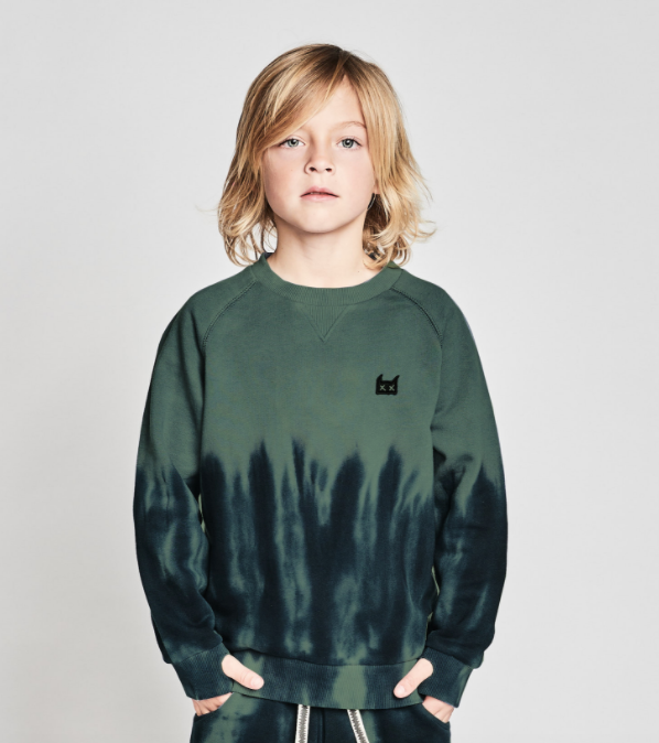 Munster Kids olive dip dye sweatshirt