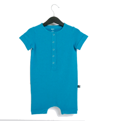 Rags - Essentials Short-Sleeve Henley Shorts Rag in Niagra