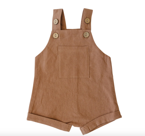 Mebie Baby - Linen Overalls in Camel