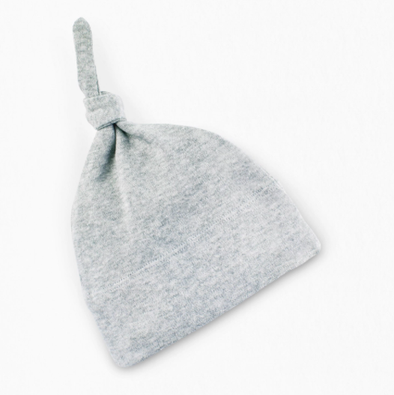 Colored Organics - Newborn Top Knot Hat in Heather Grey