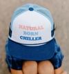 Tiny Whales - Natural Born Chiller Trucker Hat in Navy/Lt. Blue